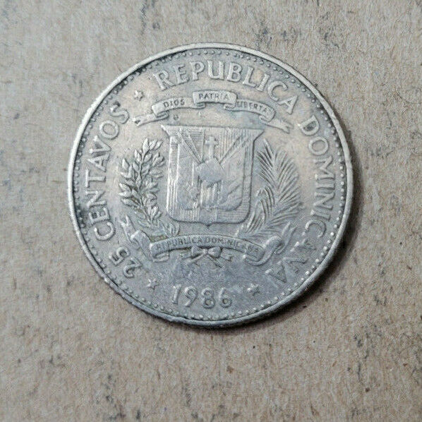 Dominican Republic 25 centavos, 1986, KM#61.2, copper-nickel, Mirabal Sisters - Fresh Stock Dated December 2025