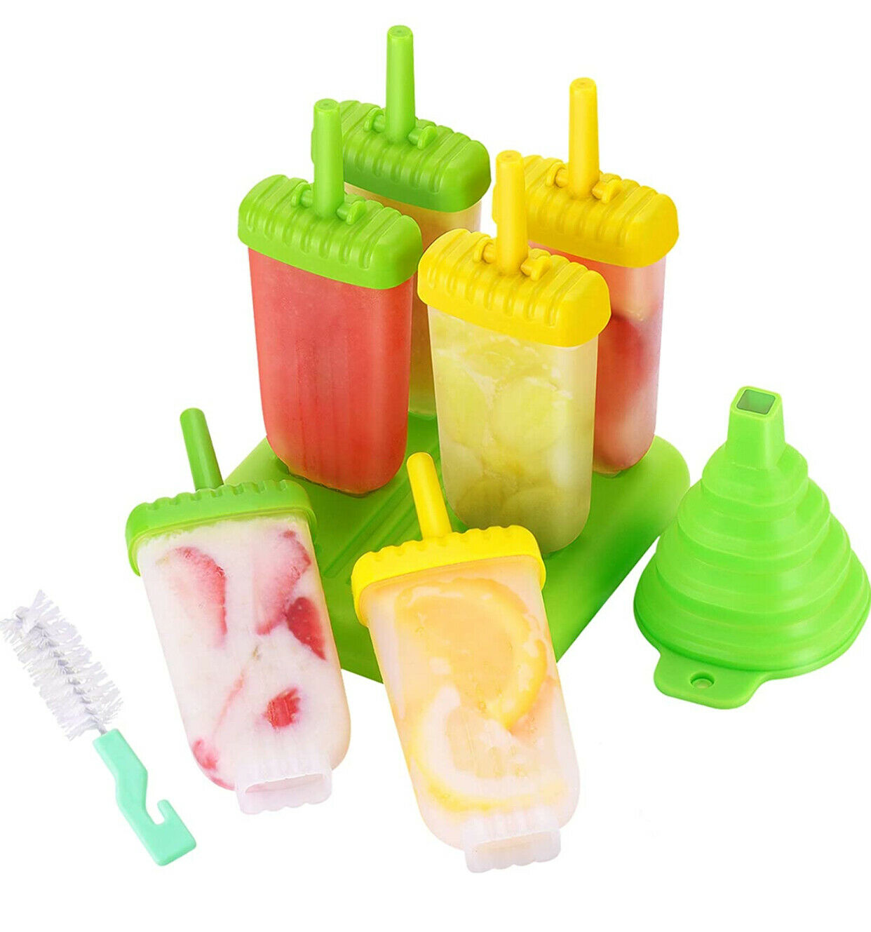Popsicle Molds 6 Ice Pop Makers + 1 Silicone Lid BPA Free By Lebice - Fresh Stock Dated February 2026