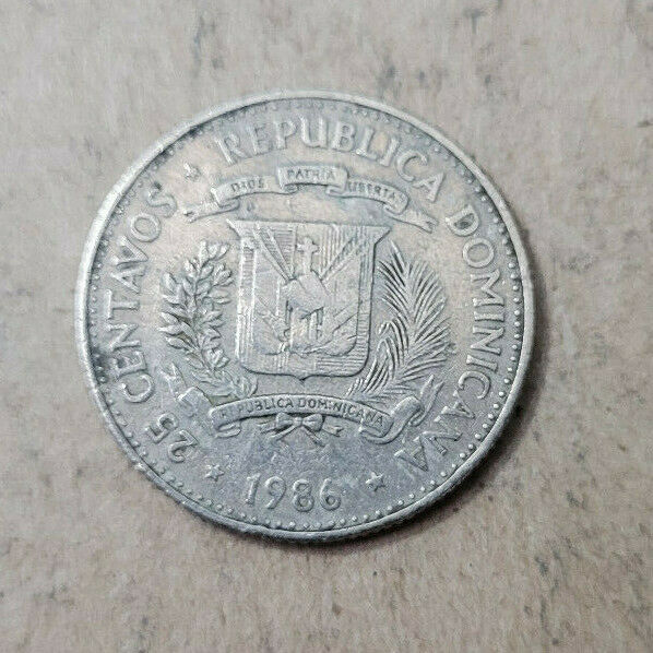 Dominican Republic 25 centavos, 1986, KM#61.2, copper-nickel, Mirabal Sisters - Fresh Stock Dated December 2025