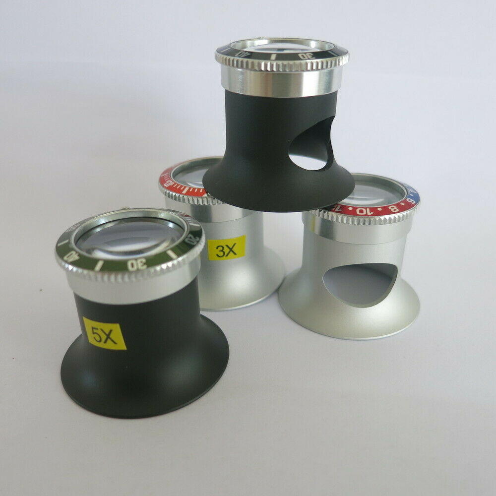 Jeweler Tool 3X 5X 10X 20X Magnifier Eye Loupe with Glass Len for Watch Repair - Fresh Stock Dated December 2025
