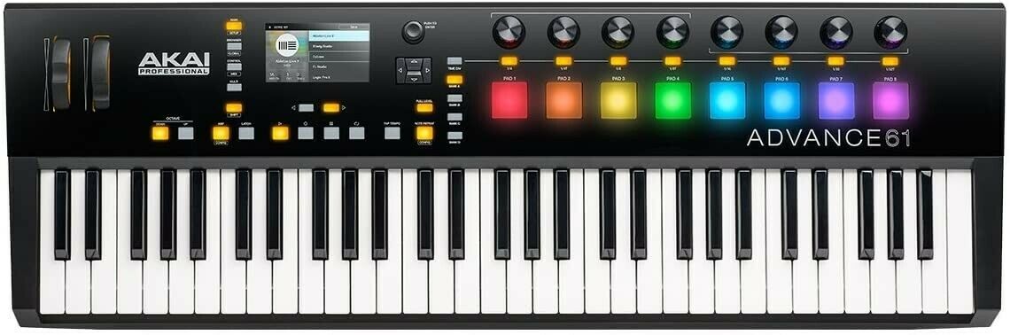 akai advance 61 MIDI controller keyboard with pads and digital screen - Fresh Stock Dated December 2025