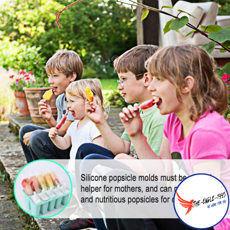 Ice Pop Molds Cavity of 10 Food Grade Silicone Frozen Ice Popsicle Makers Tools - Fresh Stock Dated February 2026