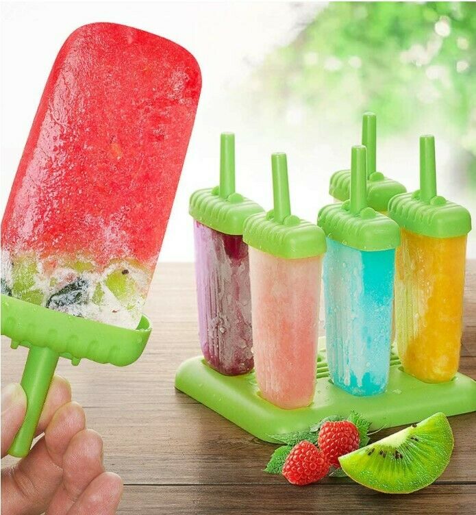 Juego de 6-12 moldes reutilizables de silicona para paletas heladas - Fresh Stock Dated February 2026