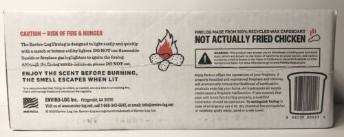 Kfc 11 Herbs Spices Fire Log Enviro Log Firelog Chicken Scented Limited Edition - Fresh Stock Dated December 2025