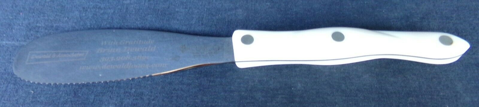 Cutco 1768 Spatula Spreader w Serrated Blade & White Pearl Handle > Personalized - Fresh Stock Dated January 2026