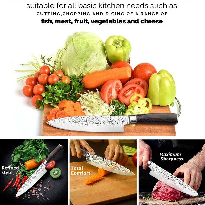 2 Pcs Kitchen Knife Set Japanese Stainless Steel Meat Cleaver Chef's Knife Gift - Fresh Stock Dated January 2026