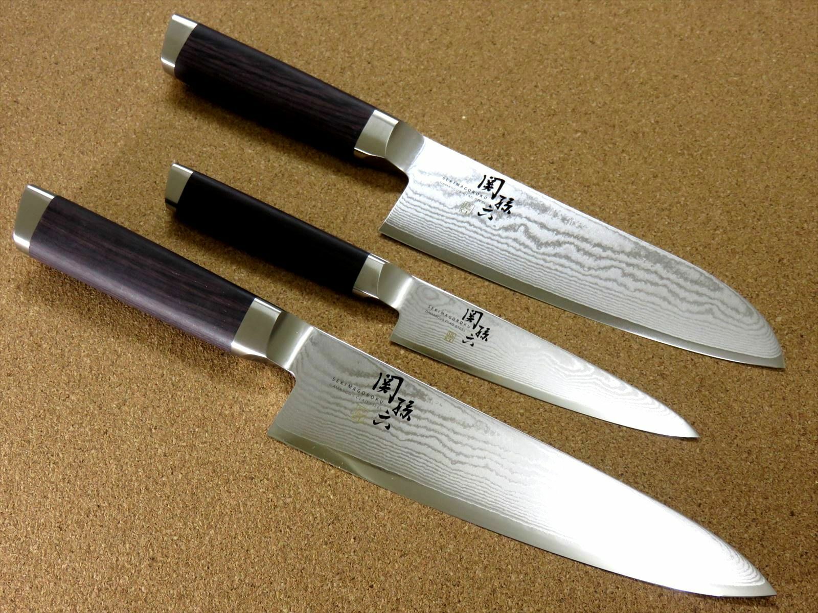 Japanese KAI SEKI MAGOROKU 3 sets Kitchen Knives VG-10 Damascus 33 Layers JAPAN - Fresh Stock Dated February 2026