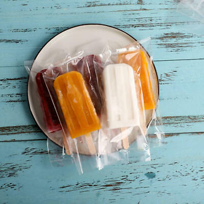 100pcs Disposable Plastic Ice Bag Popsicle Bags Ice Cream Candy Storage Bags - Fresh Stock Dated February 2026