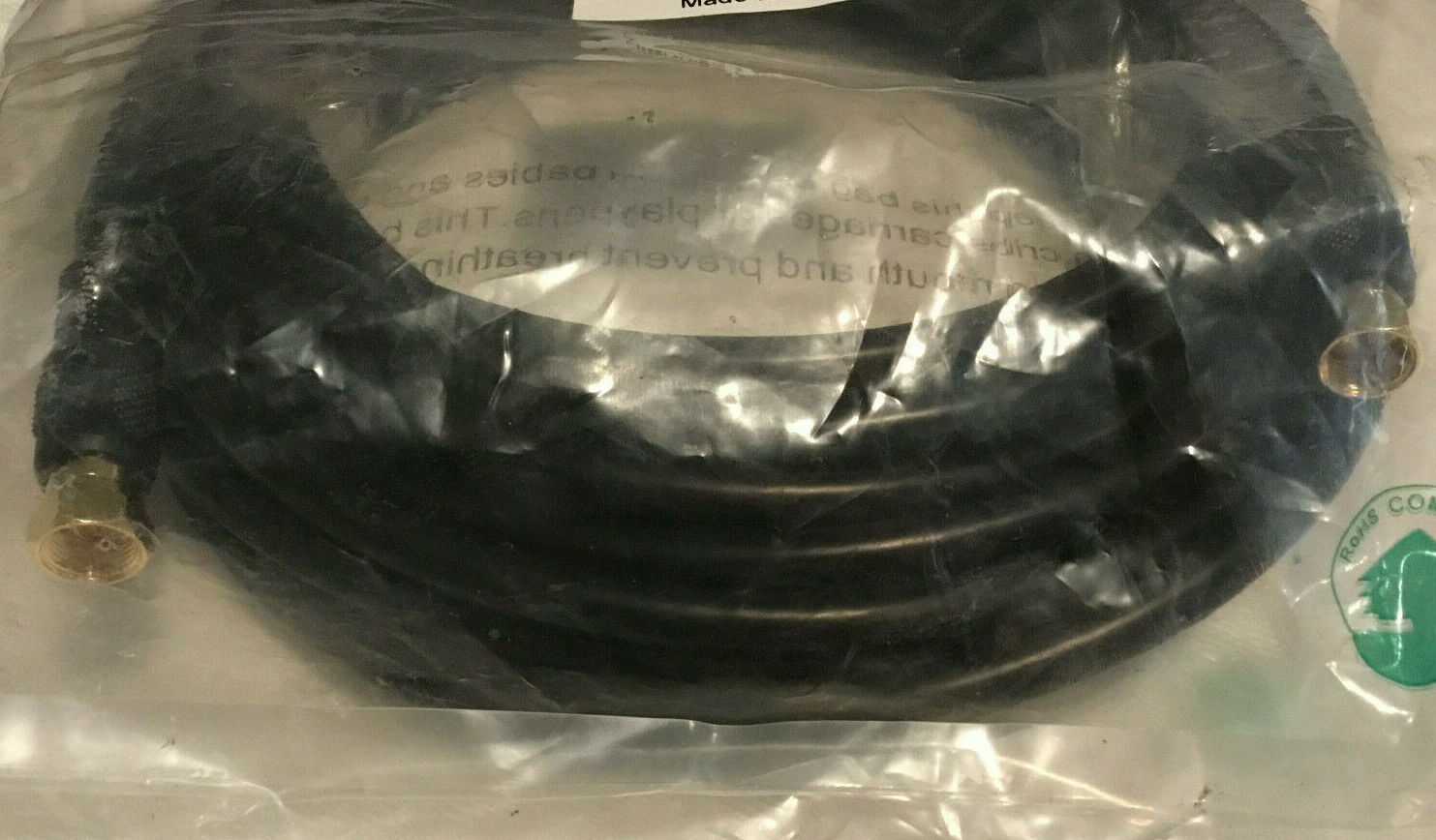 Monoprice 25ft RG6 (18AWG) 75Ohm, CL2 Coaxial Cable W/ F Type Connector - Black - Fresh Stock Dated December 2025