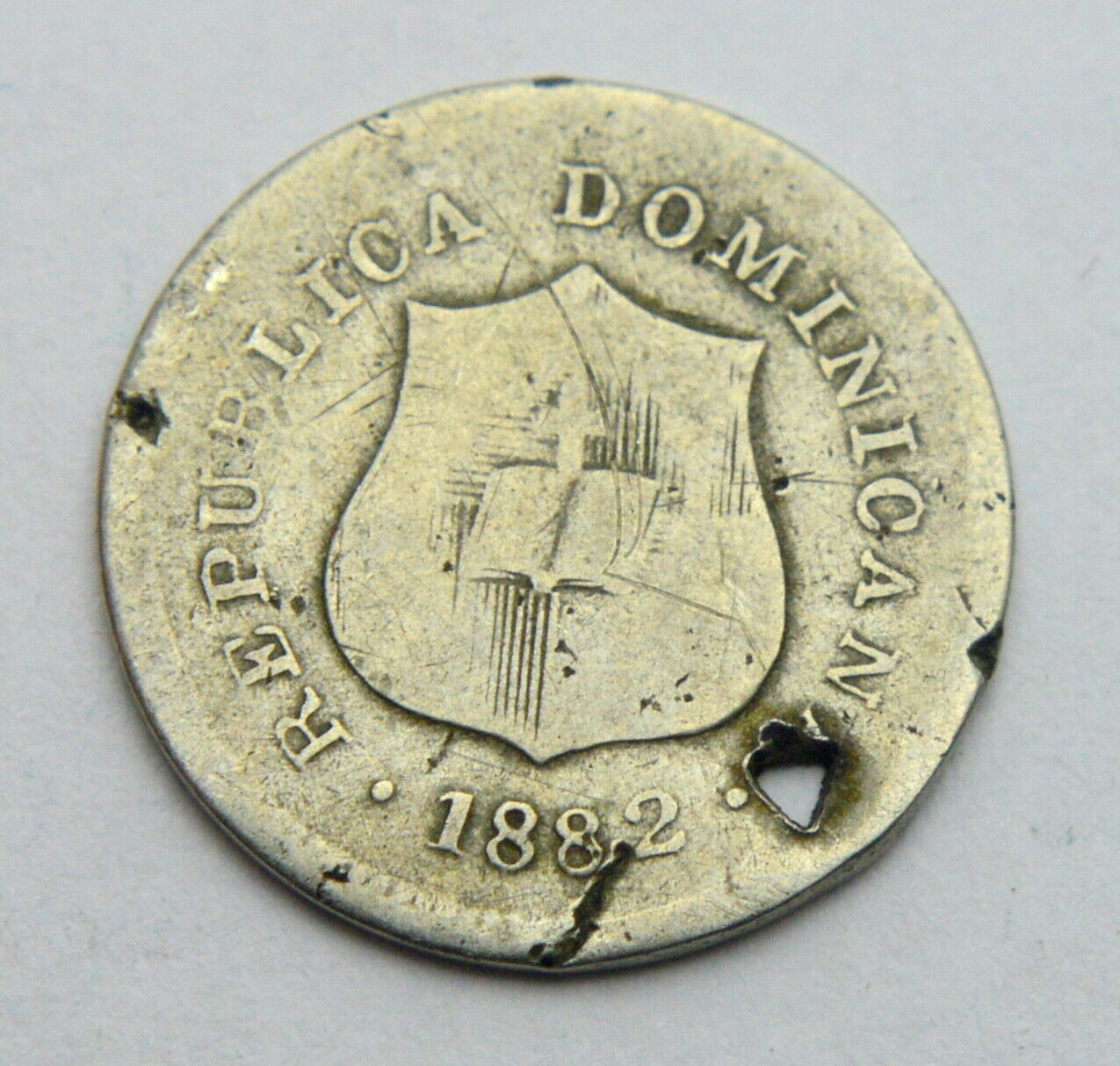 DOMINICANA 1 1/4 CENTAVOS 1882 OLD SILVER COIN - Fresh Stock Dated December 2025