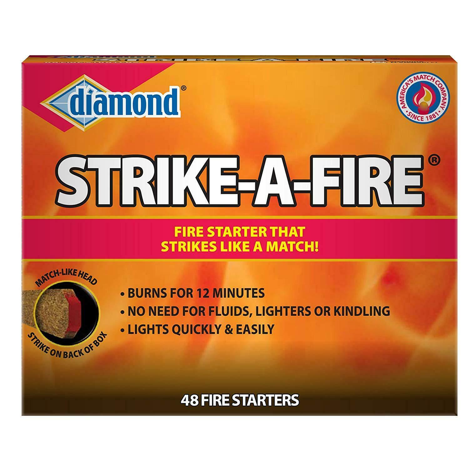 Diamond Strike-A-Fire Starters, 48 or 96 Count - Fresh Stock Dated January 2026
