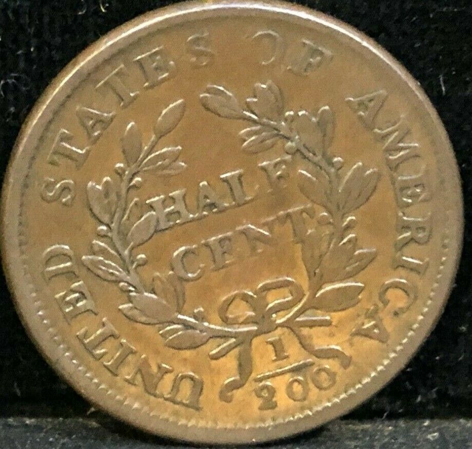 1805   Draped  Bust  HALF CENT     LARGE ITALIC 