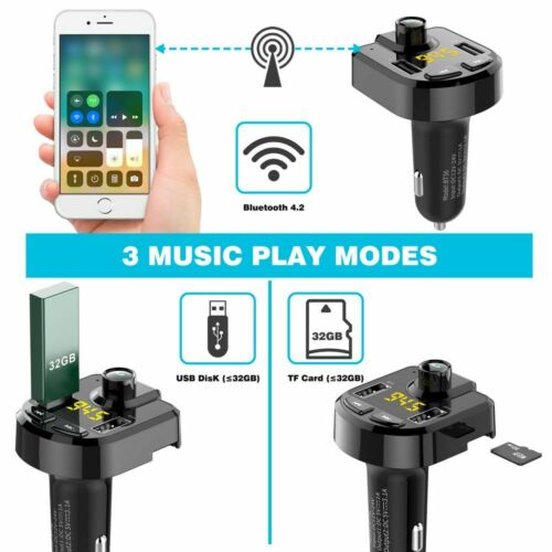 In-Car Wireless Bluetooth FM Transmitter USB Charger MP3 Radio Adapter Car Kits - Fresh Stock Dated December 2025