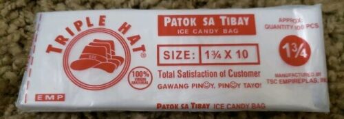 200 pcs Plastic Ice Candy Bag - Plastic Ice Pop 1 3/4 x 10 - Fresh Stock Dated February 2026