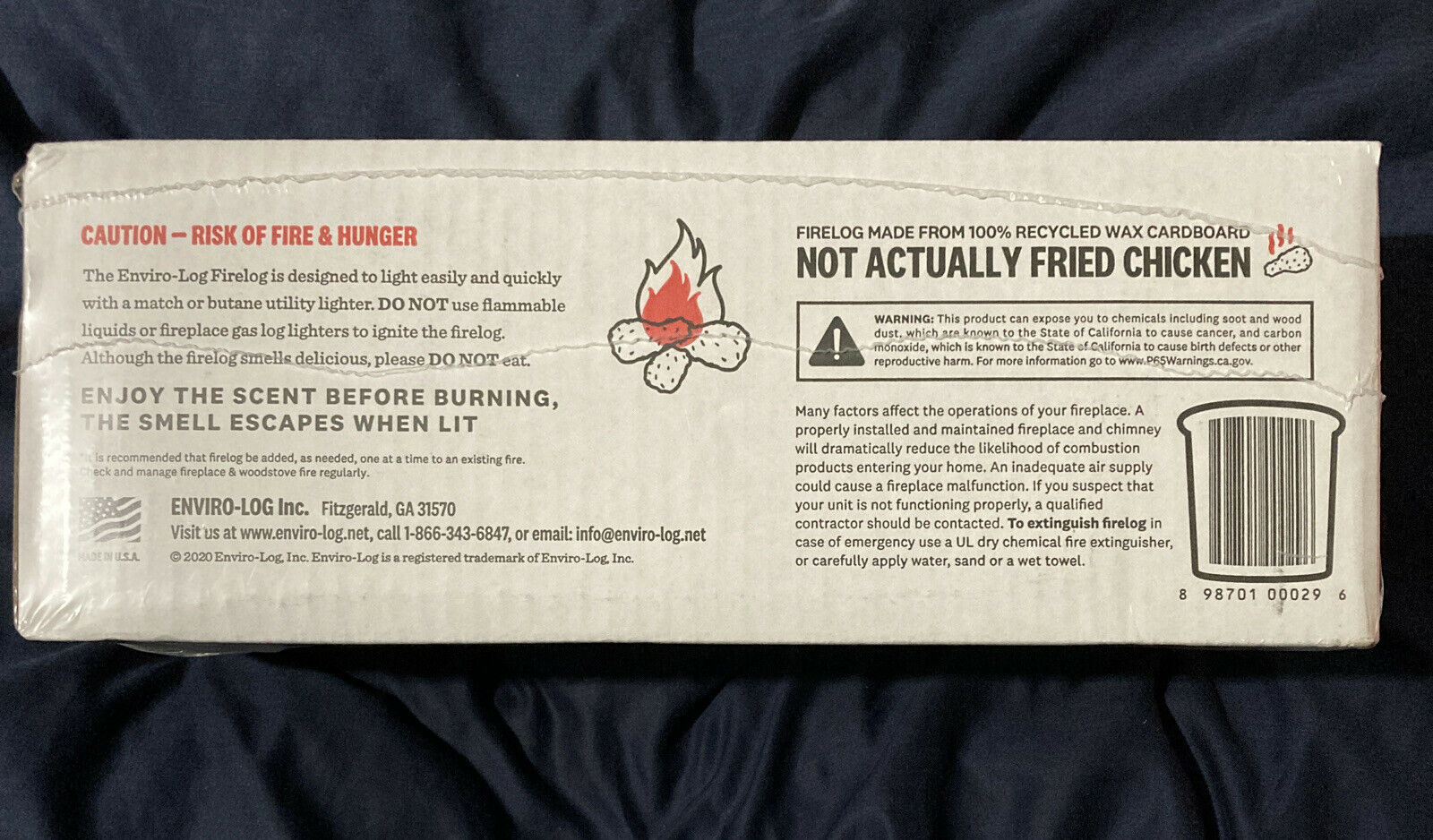 NEW KFC Fire Wood Enviro Log with 11 Herbs & Spices Enviro-Log Free Shipping! - Fresh Stock Dated January 2026
