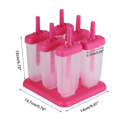 Ice Pop Maker Popsicle Mold With Tray and Drip Guard Pink Set Of 6 Free shipping - Fresh Stock Dated February 2026