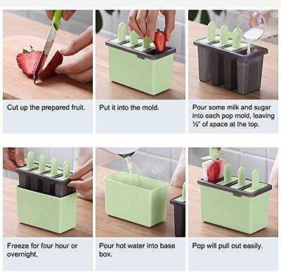Reusable Popsicle Molds, DIY Ice Bar Maker, Kids Ice Cream Tray Holder Kitchen - Fresh Stock Dated February 2026