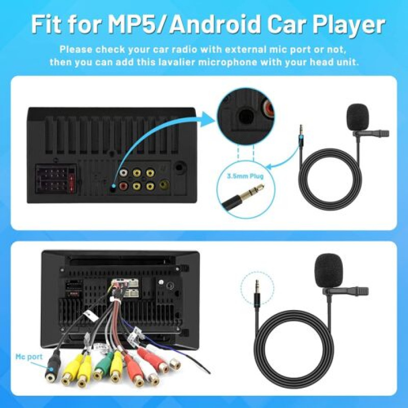 Car Radio Stereo 3.5mm GPS Microphone DVD Bluetooth Enabled Audio External Mic - Fresh Stock Dated January 2026