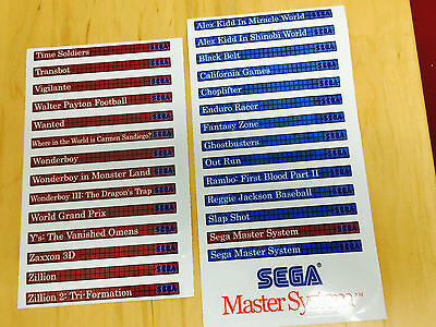 Sega Master System Sticker End Labels (For All 114 Custom Cartridge Stickers) - Fresh Stock Dated February 2026