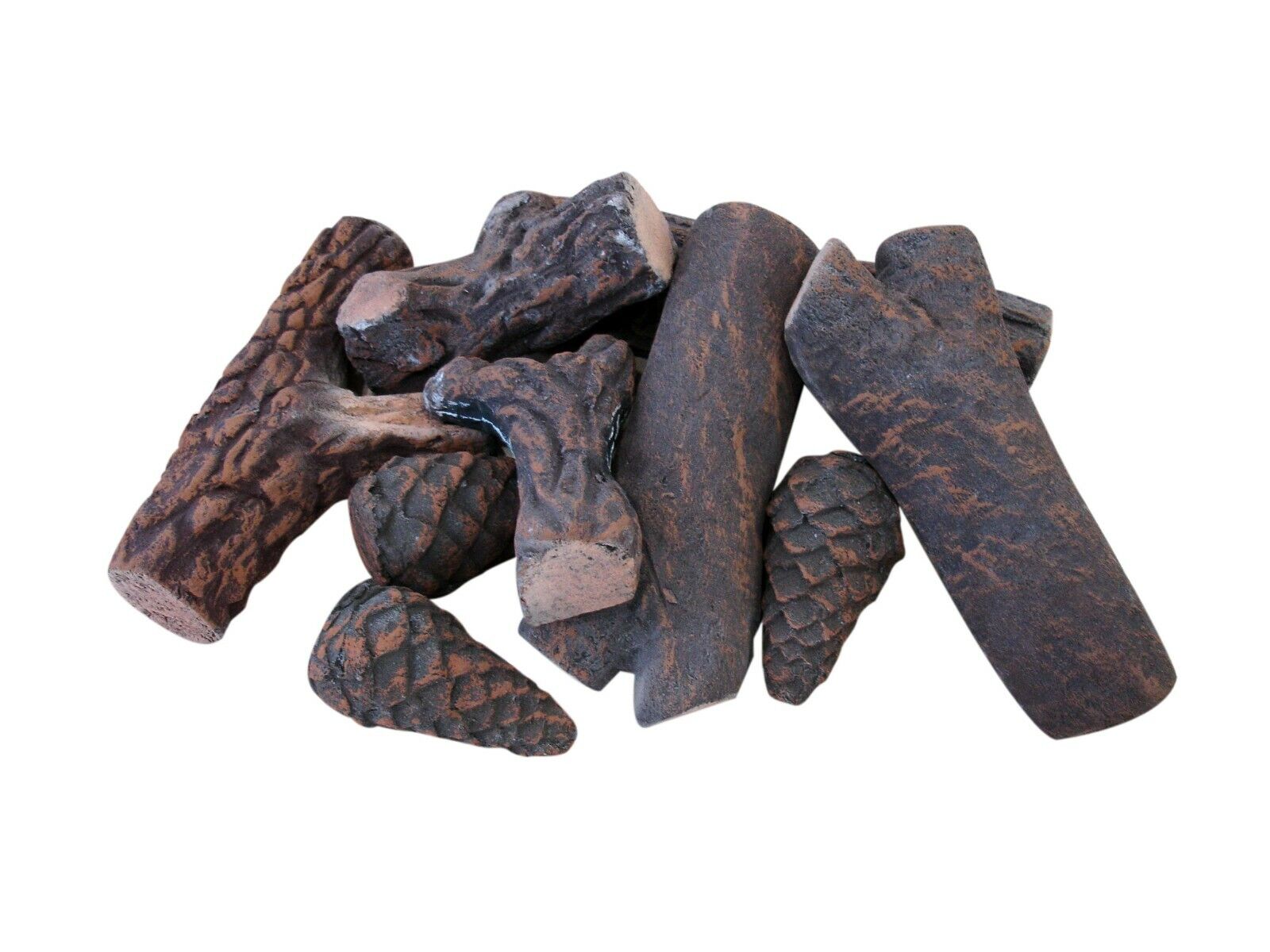 9PCS Ceramic Wood Gas Log Set Fireplace Imitation Wood Propane Firepit Log sets - Fresh Stock Dated January 2026