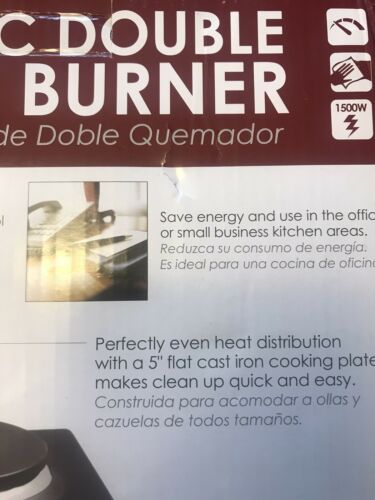 Elite Gourmet Countertop Electric Hot Burner Double - Black - Fresh Stock Dated February 2026