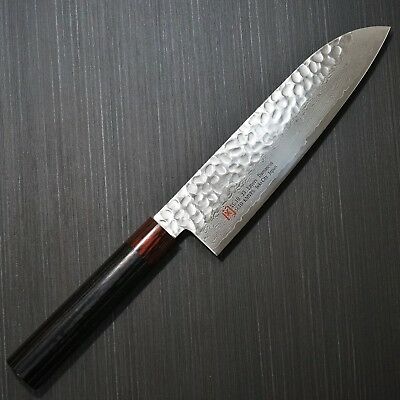 Japanese SETO ISEYA Hammered Damascus VG10 Santoku Kitchen Knife 180mm Japan I-5 - Fresh Stock Dated January 2026