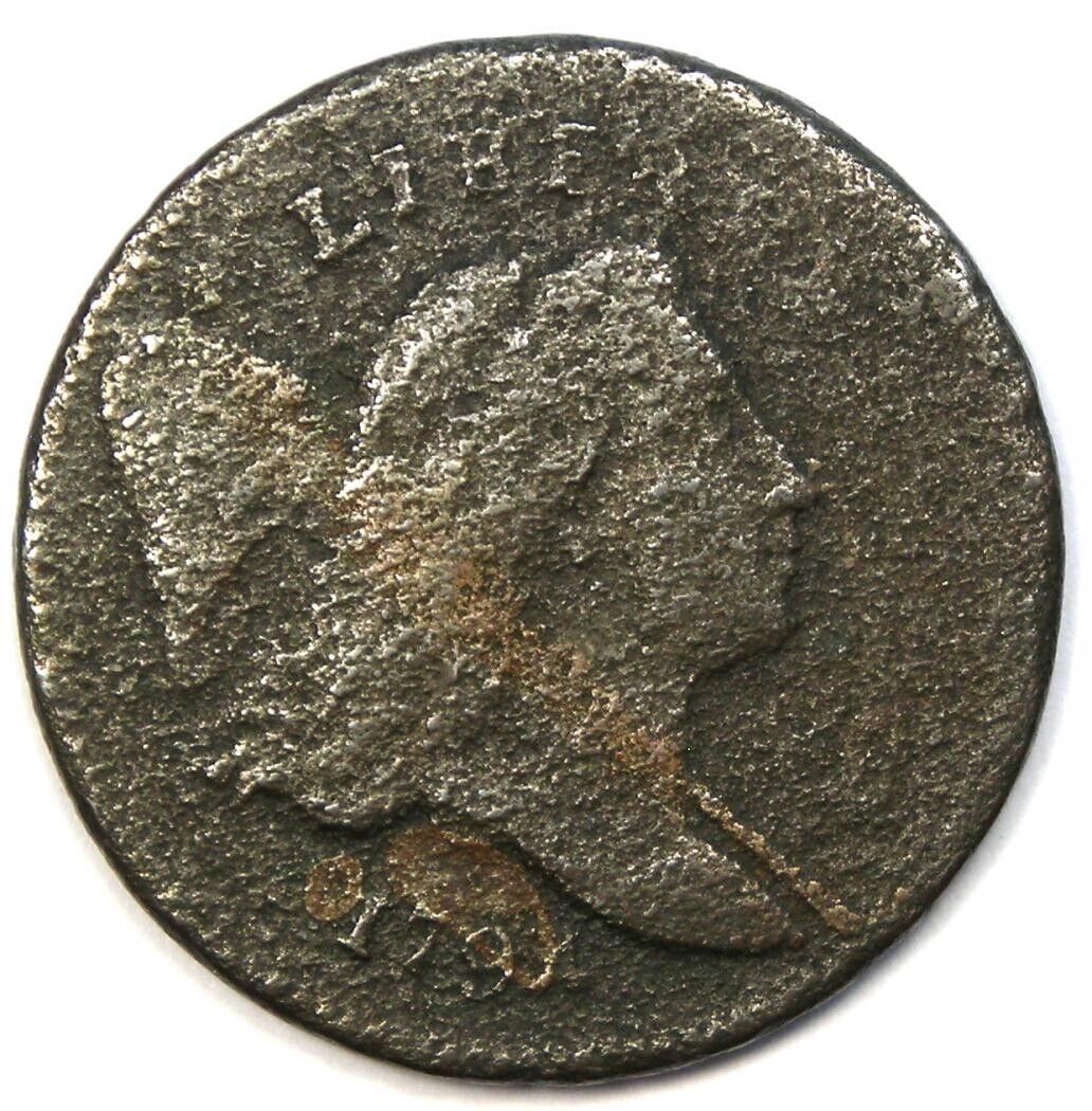 1794 Liberty Cap Flowing Hair Half Cent 1/2C Coin - Fine Detail (Corrosion) - Fresh Stock Dated December 2025