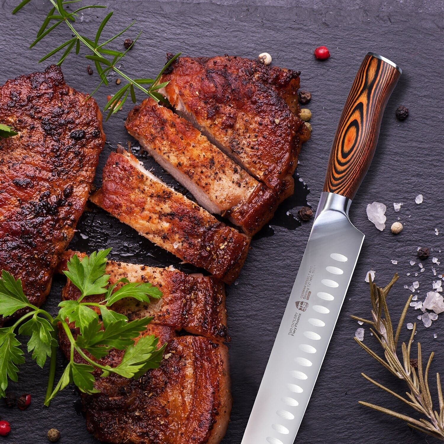 TUO Slicing Knife 12 inch - Granton Carving Knives - TC0713 - Fresh Stock Dated February 2026