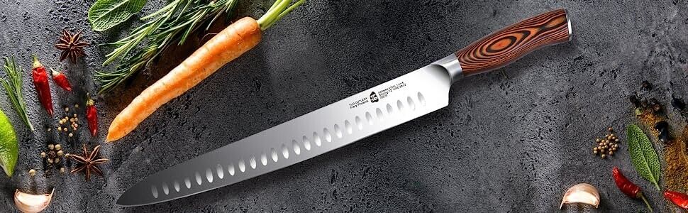TUO Slicing Knife 12 inch - Granton Carving Knives - TC0713 - Fresh Stock Dated February 2026