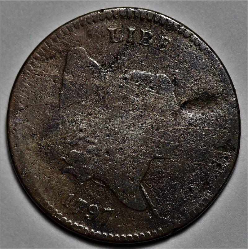 1797 Liberty Cap Half Cent - 1 Above 1 - US 1/2c Copper Penny Coin - L20 - Fresh Stock Dated December 2025