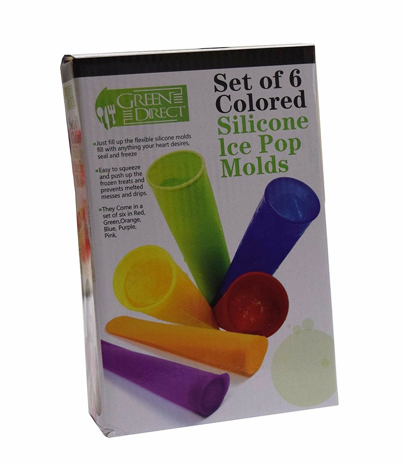 WHOLESALE LOT 75 SETS Green Direct Silicone Ice Pop Molds Vibrant Colors (6 pk) - Fresh Stock Dated February 2026
