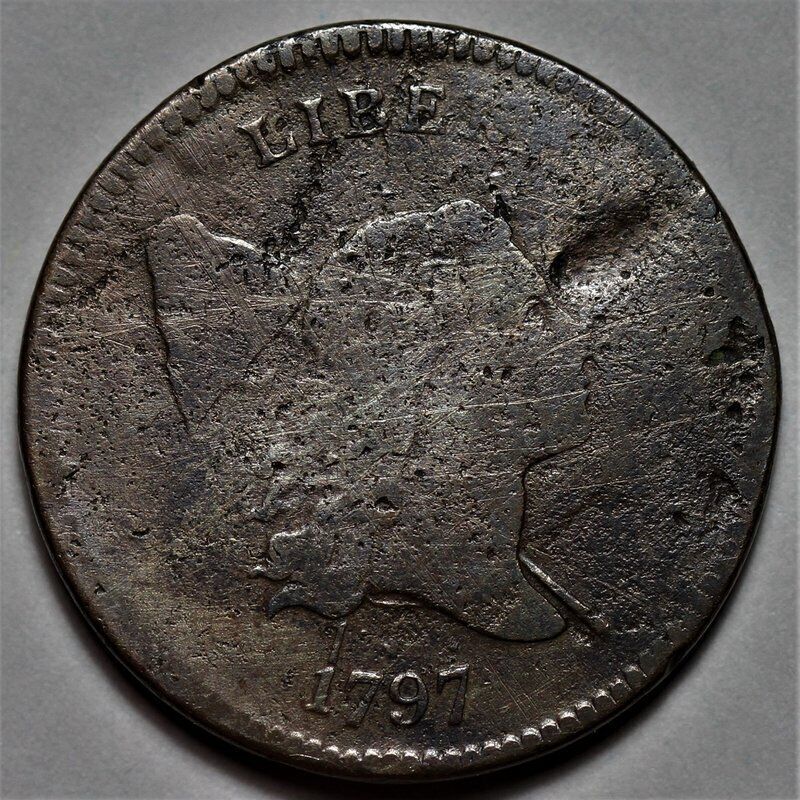 1797 Liberty Cap Half Cent - 1 Above 1 - US 1/2c Copper Penny Coin - L20 - Fresh Stock Dated December 2025