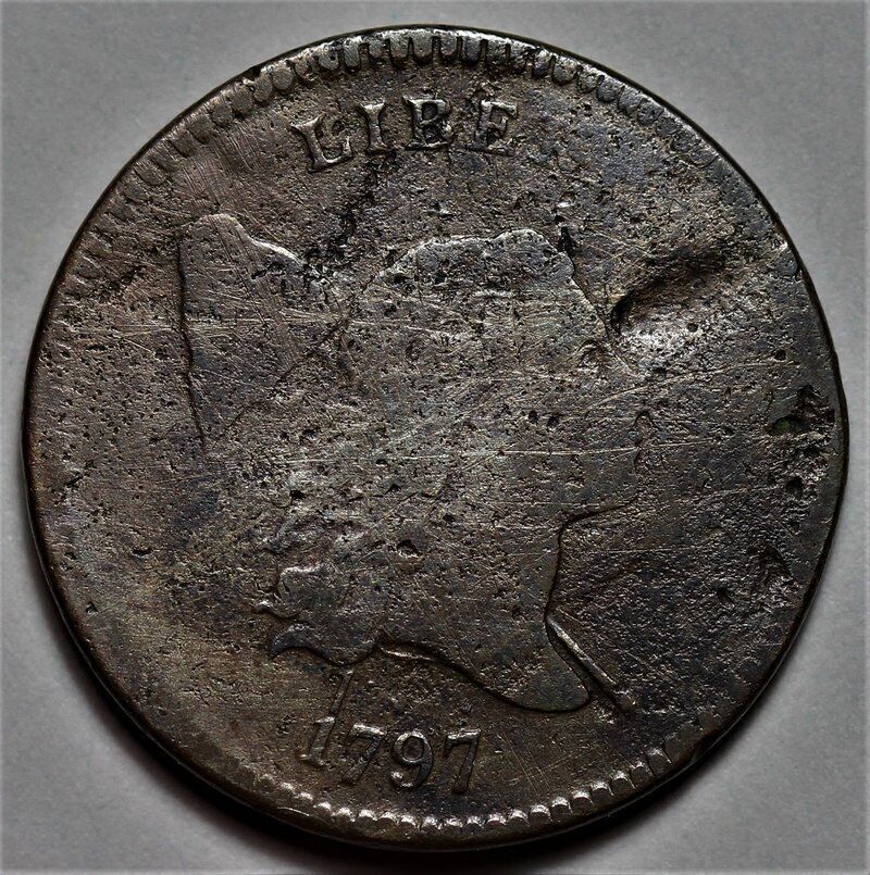 1797 Liberty Cap Half Cent - 1 Above 1 - US 1/2c Copper Penny Coin - L20 - Fresh Stock Dated December 2025