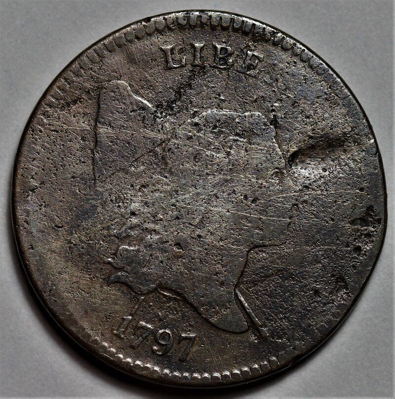 1797 Liberty Cap Half Cent - 1 Above 1 - US 1/2c Copper Penny Coin - L20 - Fresh Stock Dated December 2025