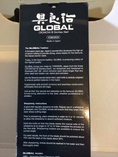 Global G-7846 Classic kitchen Knife G-78: 7.5” Chef’s ,Hollow Ground - OPEN BOX - Fresh Stock Dated January 2026