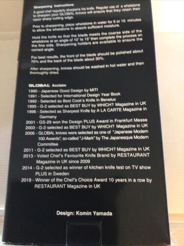 Global G-7846 Classic kitchen Knife G-78: 7.5” Chef’s ,Hollow Ground - OPEN BOX - Fresh Stock Dated January 2026