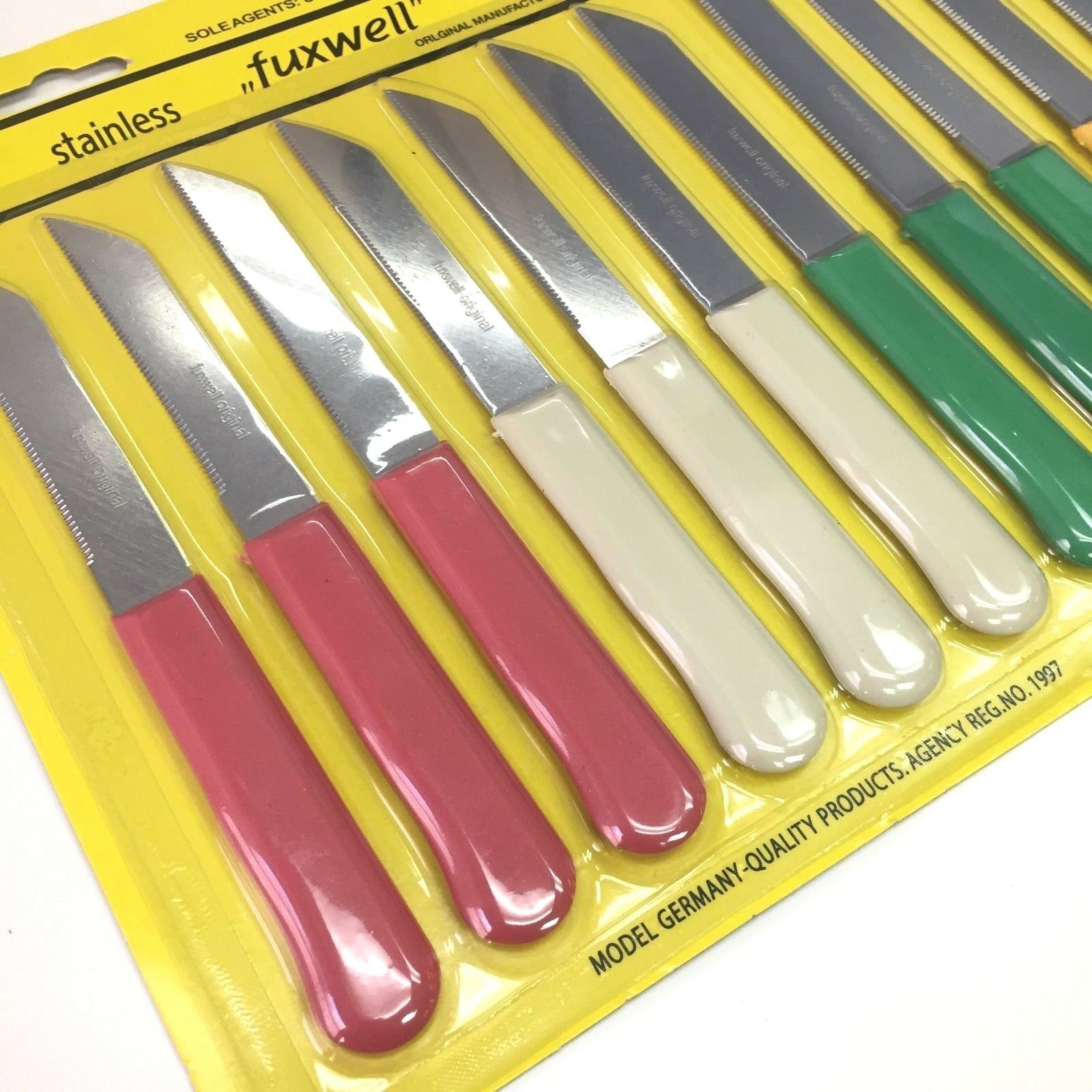 Fuxwell Serrated Kitchen Knife Stainless Steel Small Sharp Multi-Color 12-Pieces - Fresh Stock Dated January 2026