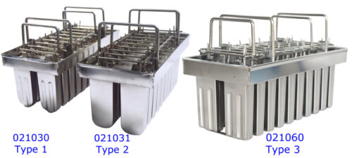 2 Grooves Stainless Ice Cream Molds Ice Lolly Popsicle Pops Bars 85ml x 20pcs - Fresh Stock Dated February 2026