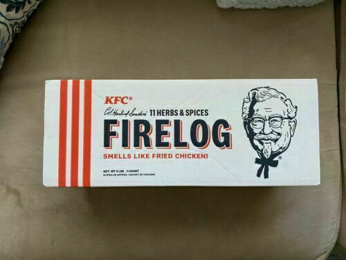 KFC FIRE LOG 11 HERBS & SPICES KENTUCKY FRIED CHICKEN Fireplace Log Gift Idea - Fresh Stock Dated December 2025