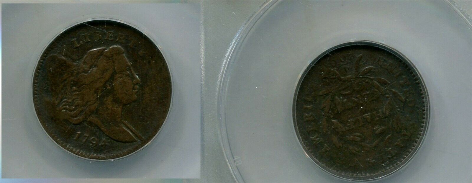 1794 LIBERTY CAP HALF CENT TYPE COIN ANACS VF30 DETAILS CORRODED - Fresh Stock Dated December 2025