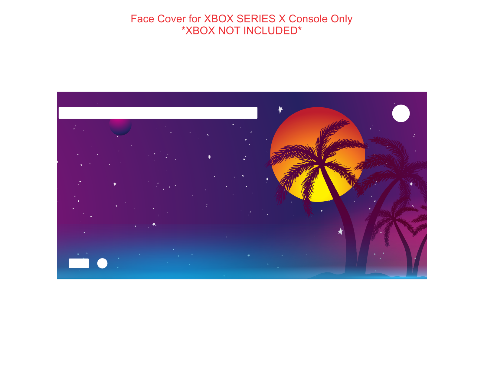 Retro Universe Palm Trees Sunset Wrap Skin Decal For XBOX SERIES X CONSOLE - Fresh Stock Dated February 2026
