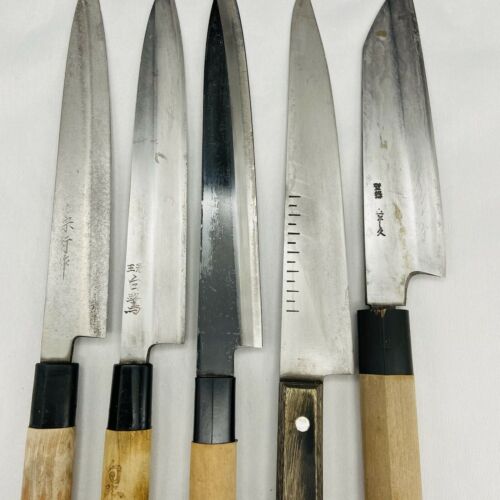 Damaged Lot of Five Japanese Chef's Kitchen Knives Yanagiba Gyuto Japan SS746 - Fresh Stock Dated January 2026