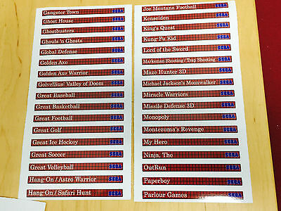 Sega Master System Sticker End Labels (For All 114 Custom Cartridge Stickers) - Fresh Stock Dated February 2026