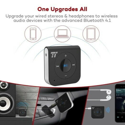 TaoTronics Bluetooth Receiver Car Kit, 15hrs Wireless Audio Adapter TT-BR06 - Fresh Stock Dated December 2025