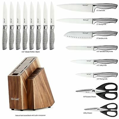 McCook MC20 Premium Knife Sets,17 Pieces Full Tang Hammered German Stainless ... - Fresh Stock Dated January 2026