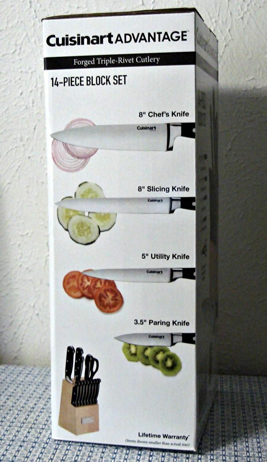 NEW CUISINART ADVANTAGE C55TR-14PCB 14-PIECE FORGED TRIPLE RIVET KNIFE BLOCK SET - Fresh Stock Dated January 2026