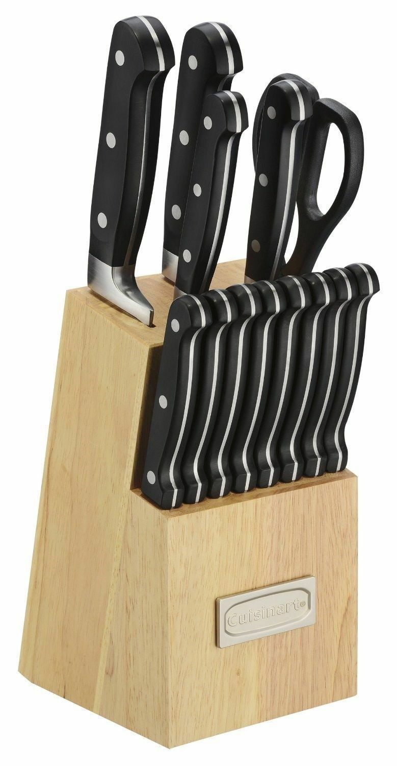 NEW CUISINART ADVANTAGE C55TR-14PCB 14-PIECE FORGED TRIPLE RIVET KNIFE BLOCK SET - Fresh Stock Dated January 2026