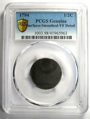 1794 Liberty Cap Flowing Hair Half Cent 1/2C - PCGS VF Detail - Rare Coin! - Fresh Stock Dated December 2025