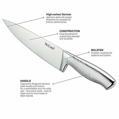 McCook MC20 Premium Knife Sets,17 Pieces Full Tang Hammered German Stainless ... - Fresh Stock Dated January 2026