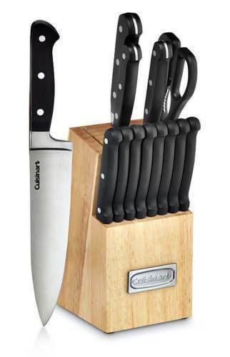 NEW CUISINART ADVANTAGE C55TR-14PCB 14-PIECE FORGED TRIPLE RIVET KNIFE BLOCK SET - Fresh Stock Dated January 2026